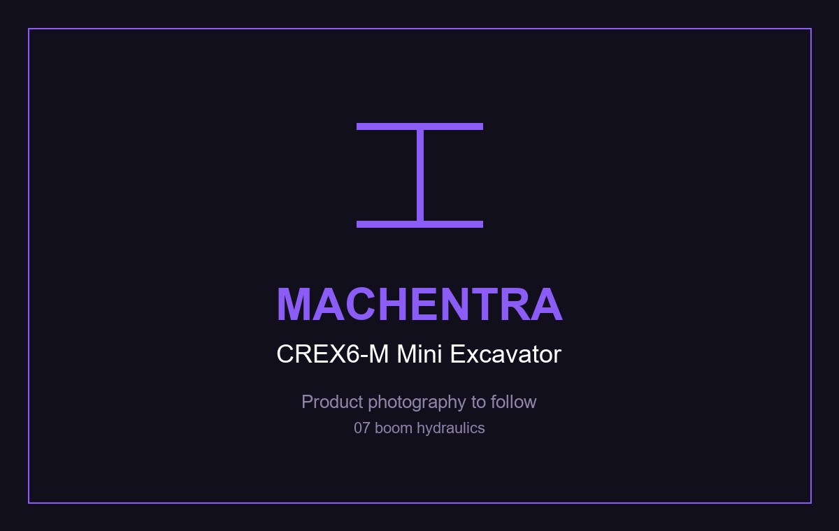 CREX6-M mini excavator, boom and dipper hydraulics