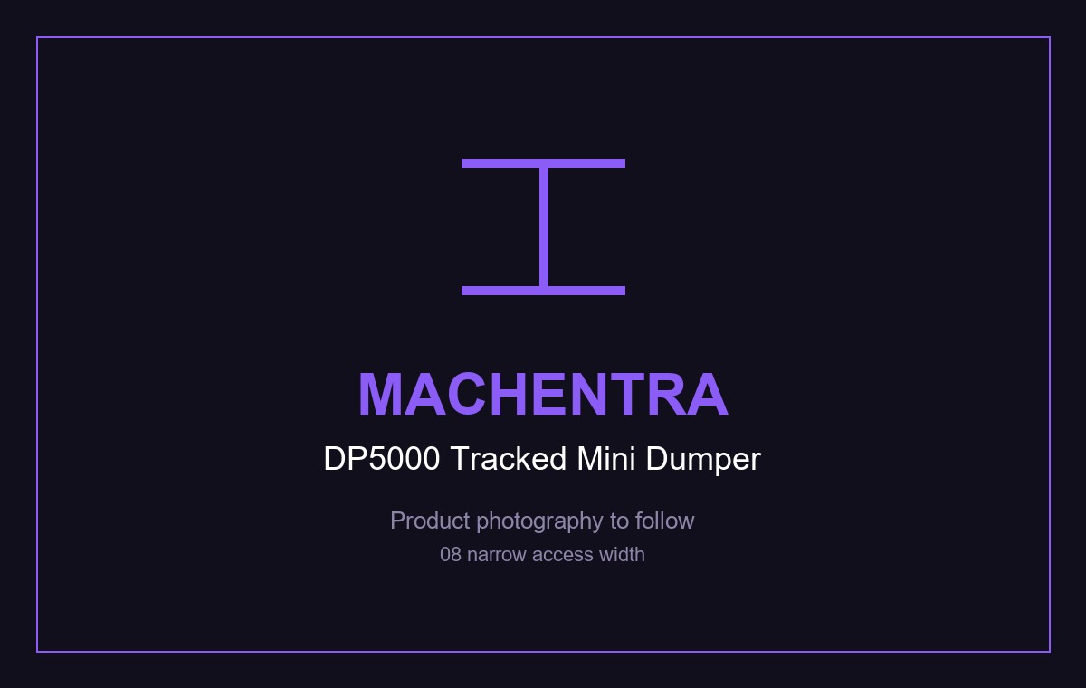 DP5000 tracked mini dumper, 715 mm clearance width on an 800 mm frame