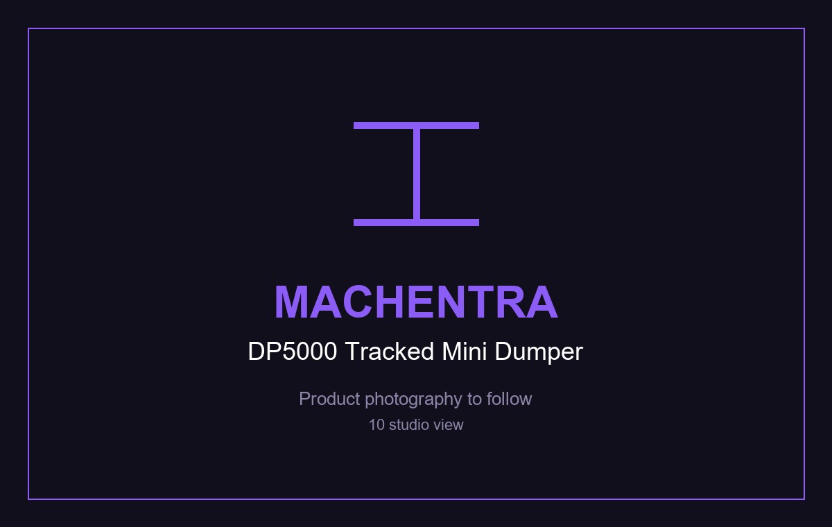 DP5000 tracked mini dumper, studio view of the tracks and skip